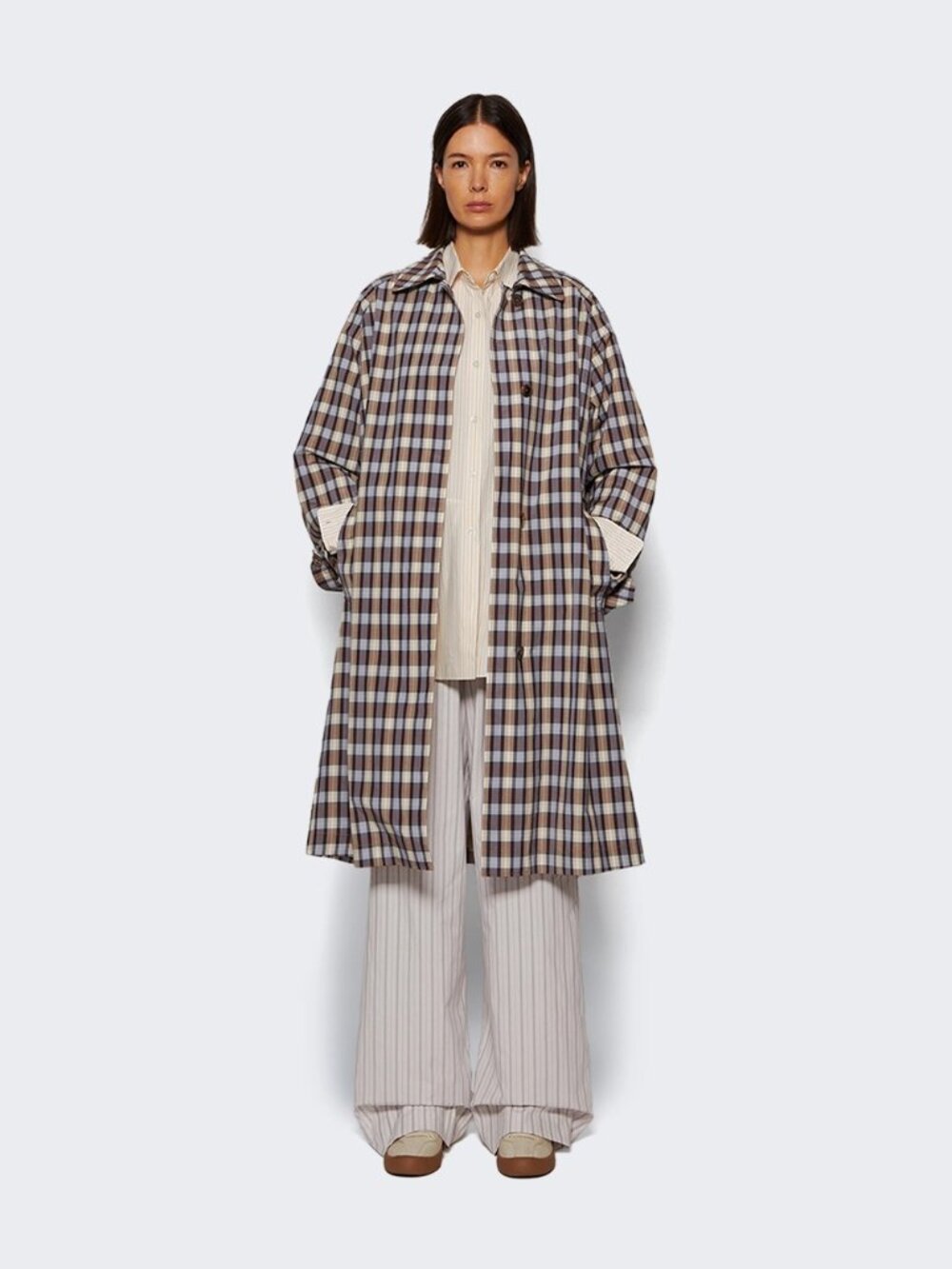 The Row Tavishina Coat Black And Beige